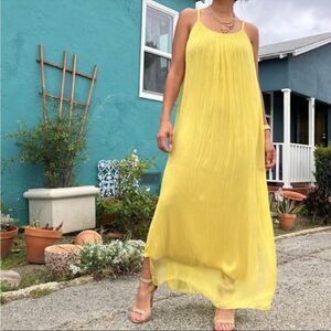 Knot Sisters Yvonne Yellow Sleeveless Maxi Dress NEW WITH TAGS SIZE SMALL